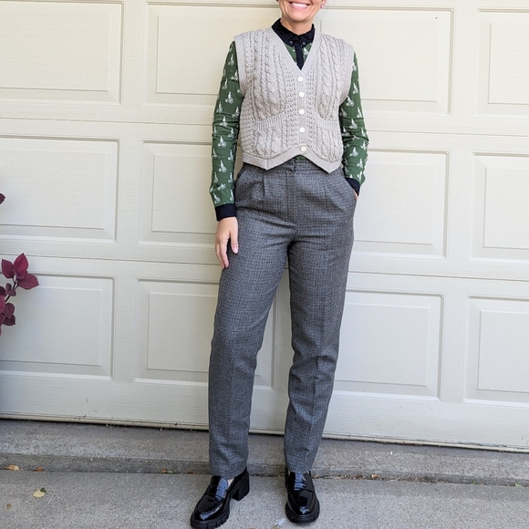 RALPH LAUREN vintage houndstooth wool trousers S - Picture 1 of 11